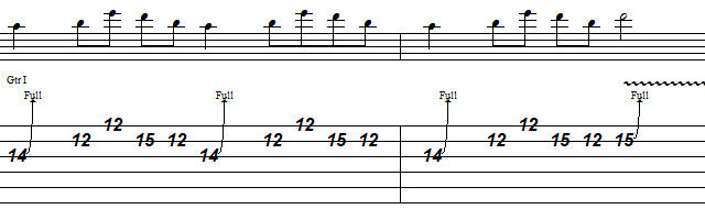 ラン奏法の練習譜面